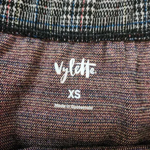 Vylette A-Line Plaid Mini Skirt Gray Faux Button Front Women's Size‎ XS - Picture 5 of 9